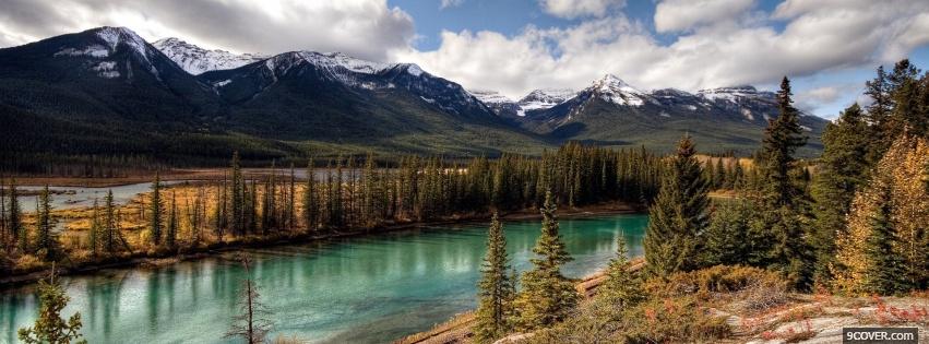 Photo blue water forest nature Facebook Cover for Free