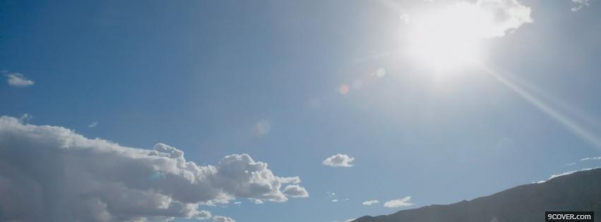 Photo big sun and cloud nature Facebook Cover for Free