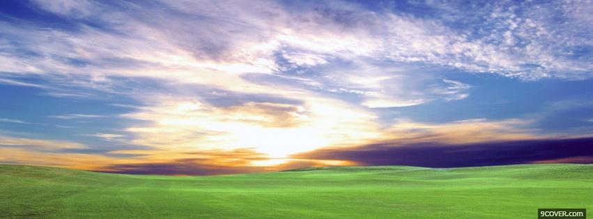 Photo great sunset nature Facebook Cover for Free