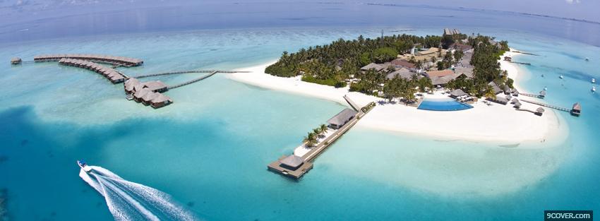 Photo maldives boat nature Facebook Cover for Free