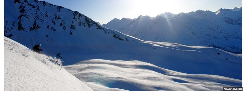 Photo mountains of snow nature Facebook Cover for Free
