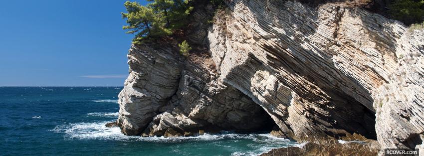 Photo sea cliff nature Facebook Cover for Free