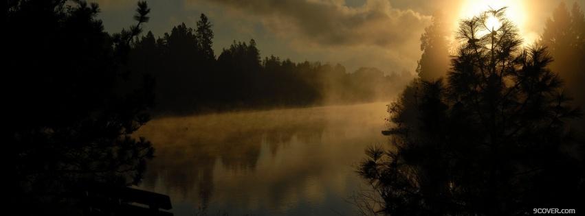 Photo forest sunset nature Facebook Cover for Free
