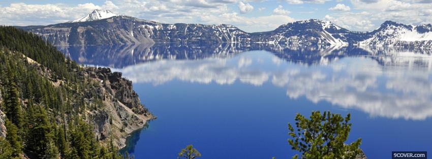 Photo crater lake nature Facebook Cover for Free