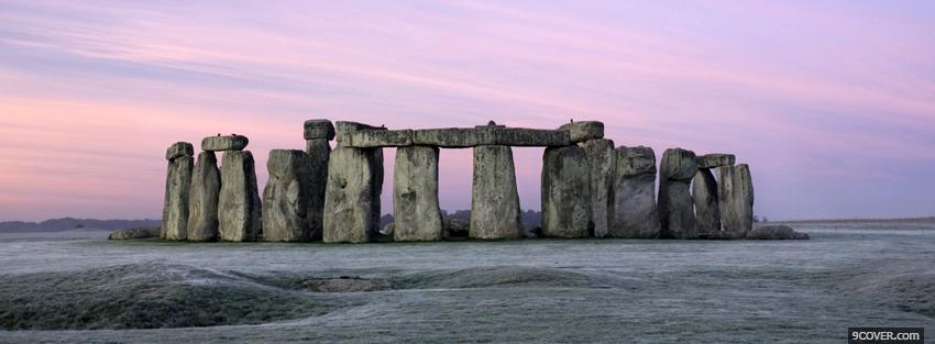 Photo stonehenge at dawn nature Facebook Cover for Free