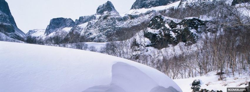 Photo snowfall nature Facebook Cover for Free
