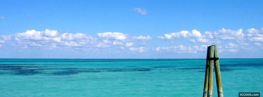 Photo ocean clear blue nature Facebook Cover for Free