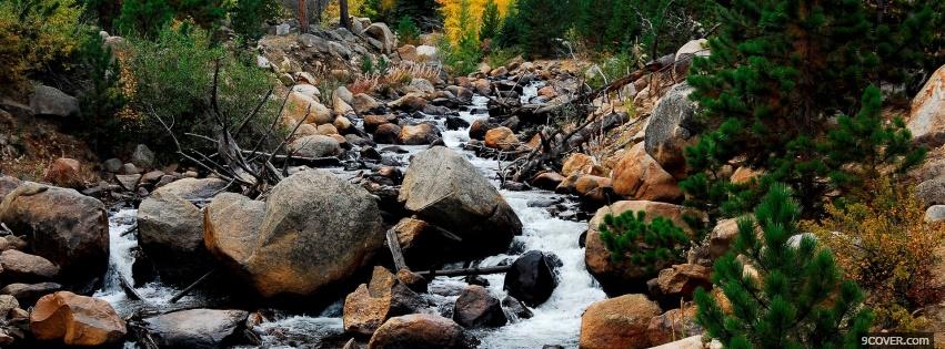 Photo river rocks nature Facebook Cover for Free