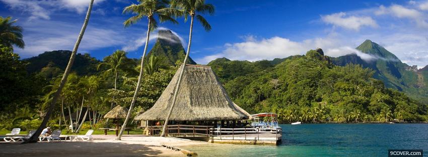 Photo tropical beach nature Facebook Cover for Free