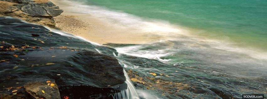 Photo water on rocks nature Facebook Cover for Free