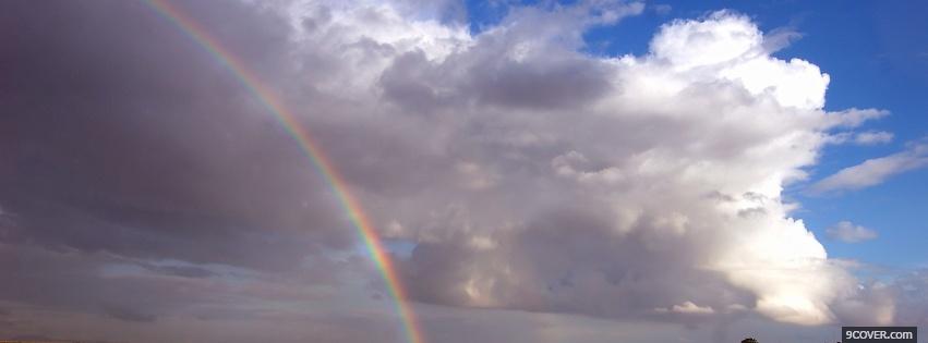Photo rainbow in clouds nature Facebook Cover for Free