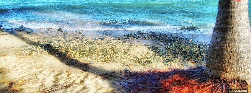 Photo sand ocean nature Facebook Cover for Free