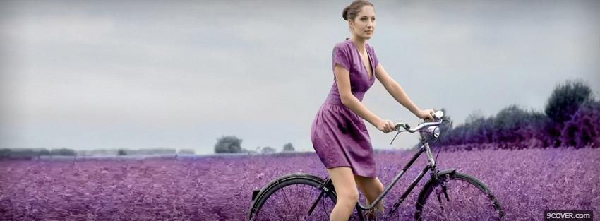 Photo purple garden woman nature Facebook Cover for Free