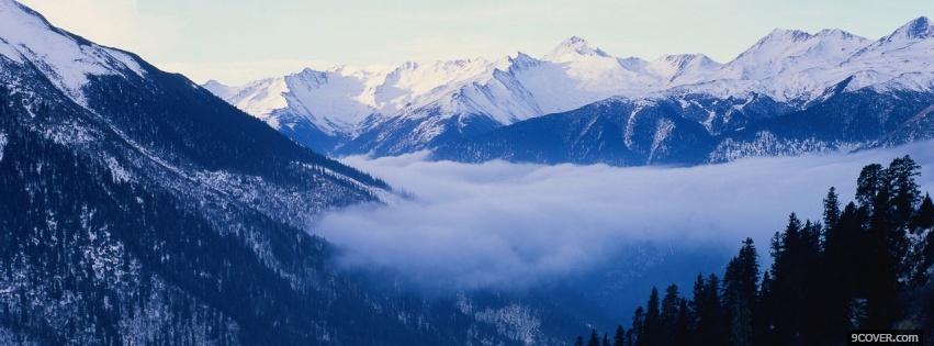 Photo snow on hills nature Facebook Cover for Free