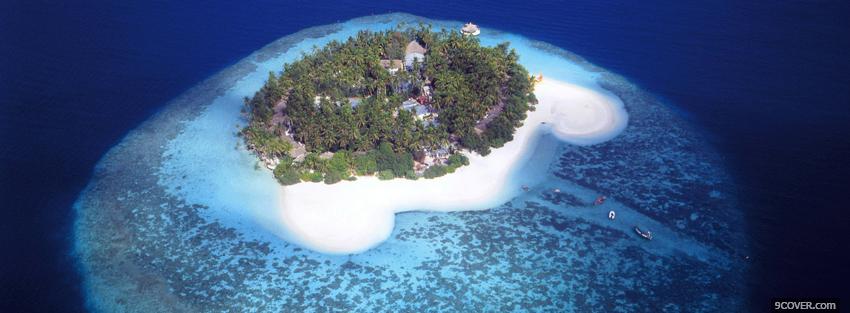 Photo aerial view island nature Facebook Cover for Free