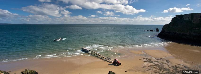 Photo tenby beach nature Facebook Cover for Free