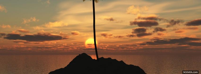 Photo sunset clouds tree nature Facebook Cover for Free