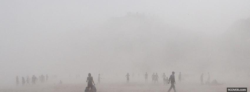 Photo people in mist nature Facebook Cover for Free