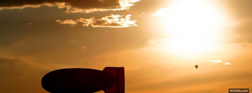 Photo aircraft and sunset nature Facebook Cover for Free