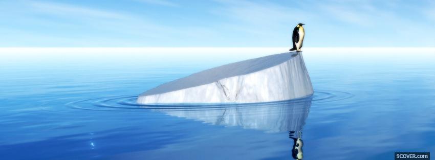 Photo penguin and iceberg nature Facebook Cover for Free