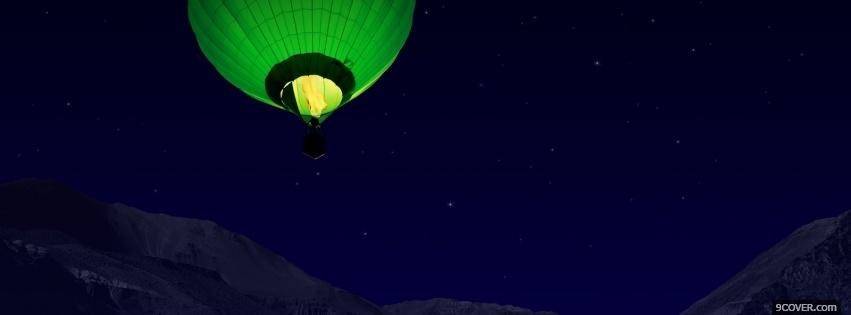 Photo parachute at night nature Facebook Cover for Free