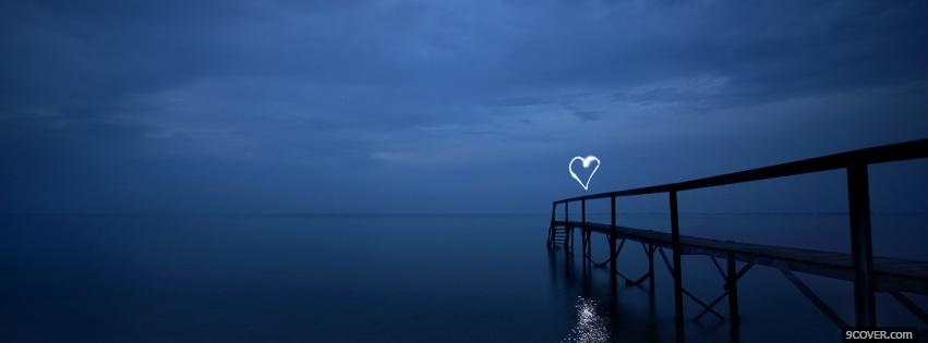 Photo pier at night nature Facebook Cover for Free