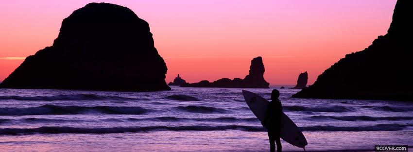 Photo surf sunset nature Facebook Cover for Free