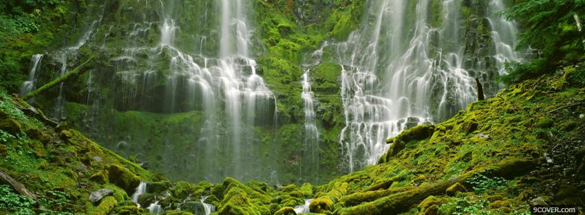 Photo splendid waterfalls nature Facebook Cover for Free