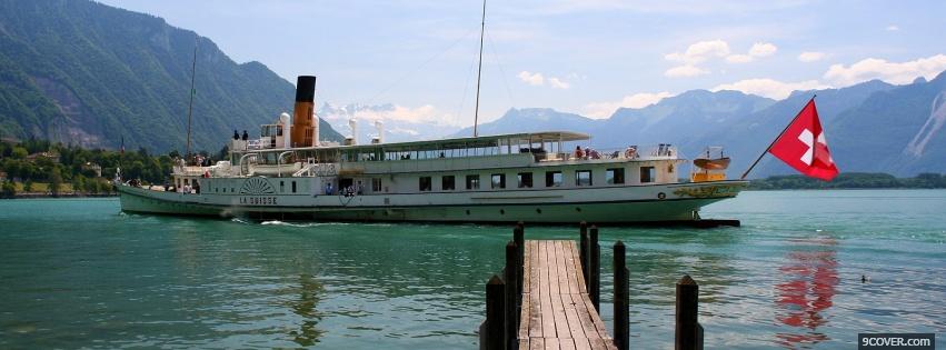Photo switzerland boat nature Facebook Cover for Free