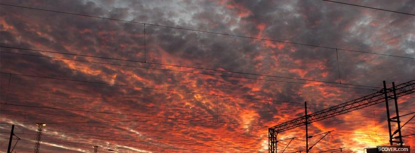 Photo sky sunset nature Facebook Cover for Free