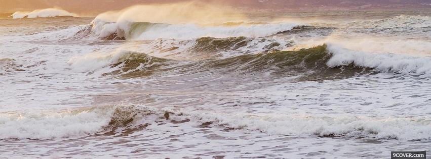 Photo strong ocean waves nature Facebook Cover for Free