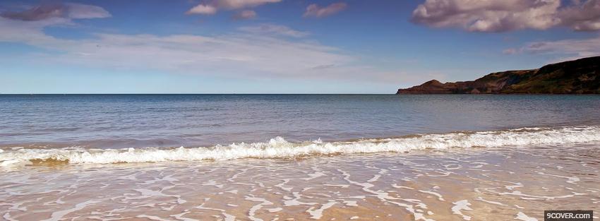 Photo smooth waves beach nature Facebook Cover for Free