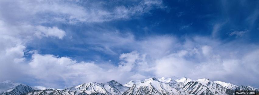 Photo sky and mountain peaks Facebook Cover for Free