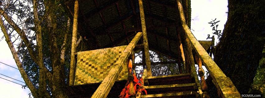 Photo tree house nature Facebook Cover for Free