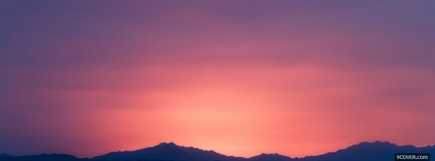 Photo purple sky and mountains Facebook Cover for Free