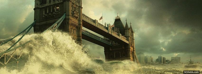 Photo strong waves nature Facebook Cover for Free