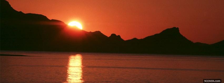 Photo sunset reflections mountains Facebook Cover for Free