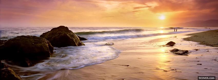 Photo sunset seashore nature Facebook Cover for Free