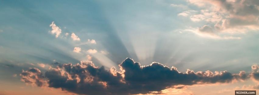 Photo sun rays cloud nature Facebook Cover for Free