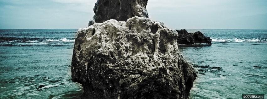 Photo rock ocean nature Facebook Cover for Free