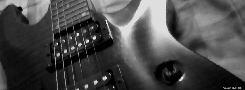 Photo guitar black and white Facebook Cover for Free
