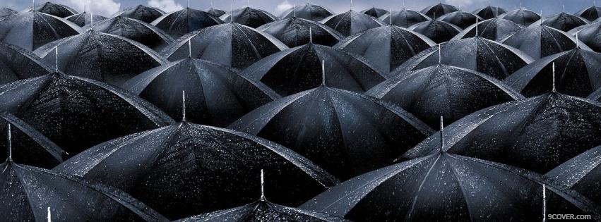 Photo umbrellas black and white Facebook Cover for Free