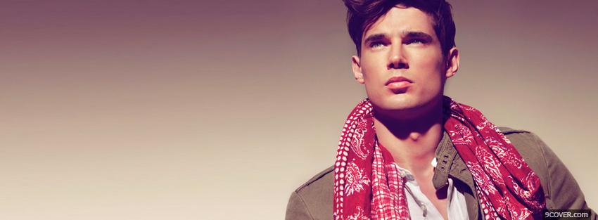 Photo red scarf fashion Facebook Cover for Free