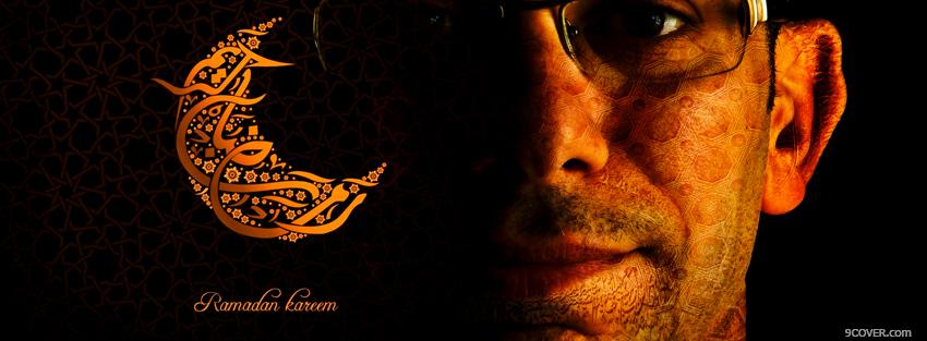 Photo man ramadan kareem islam Facebook Cover for Free