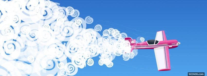 Photo pink airplane Facebook Cover for Free