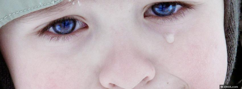 Photo little girl crying Facebook Cover for Free
