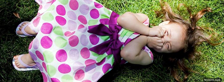 Photo baby girl laughing Facebook Cover for Free