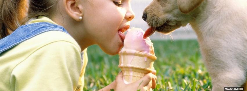 Photo bestfriends and icecream Facebook Cover for Free