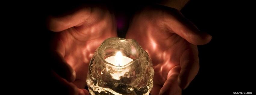 Photo candle in hands Facebook Cover for Free