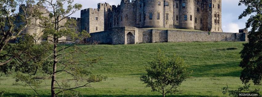 Photo alnwick castle and trees Facebook Cover for Free